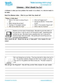Worksheets for kids - dilemmas-what-should-you-do